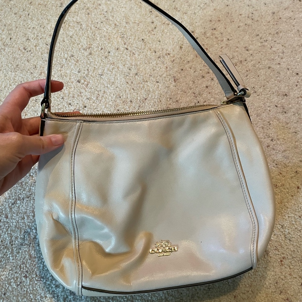 COPY - Small Coach cream colored purse!